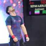 گزارش تصویری از رقابت امیرحسین سپه در دسته ۹۶ کیلوگرم جوانان جهان
